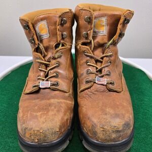 Carhartt CMZ6340 Work Boots Men 10W Brown Leather Waterproof Lace Up Safety Toe